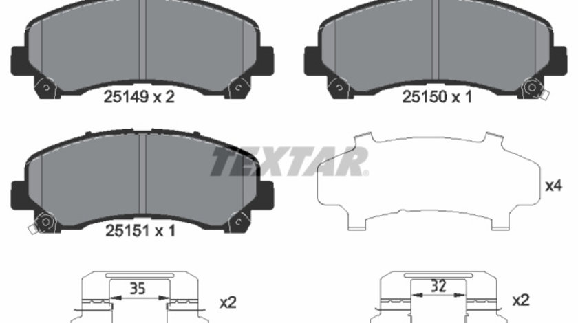 Set placute frana,frana disc punte fata (2514901 TEXTAR) CHEVROLET,HOLDEN,ISUZU,ISUZU (JIANGXI)