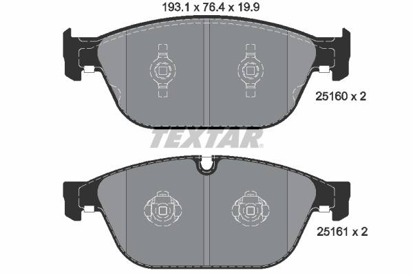 Set placute frana,frana disc punte fata (2516002 TEXTAR) AUDI,AUDI (FAW)