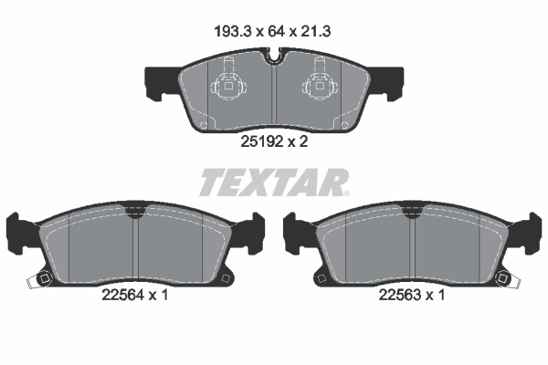 Set placute frana,frana disc punte fata (2519207 TEXTAR) JEEP