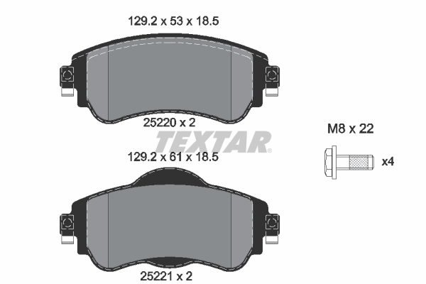 Set placute frana,frana disc punte fata (2522001 TEXTAR) Citroen
