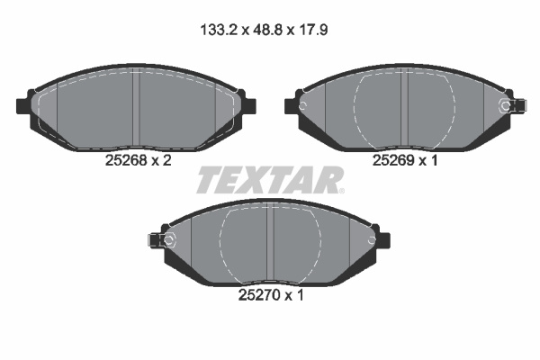 Set placute frana,frana disc punte fata (2526801 TEXTAR) CHEVROLET,HOLDEN,TOYOTA