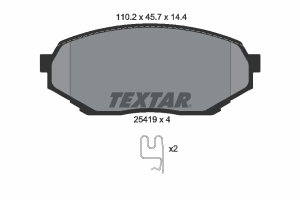 Set placute frana,frana disc punte fata (2541901 TEXTAR) MITSUBISHI