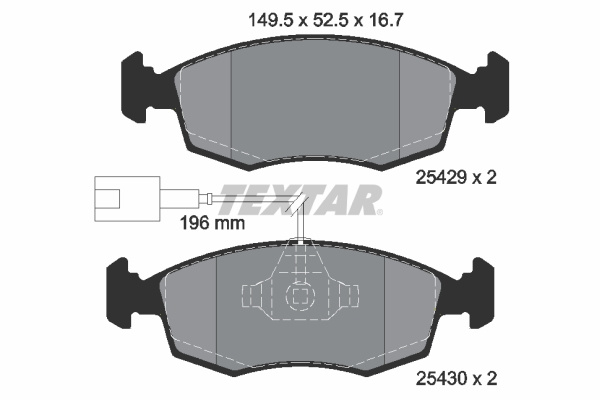 Set placute frana,frana disc punte fata (2542901 TEXTAR) FIAT