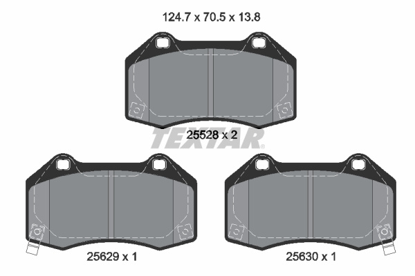 Set placute frana,frana disc punte fata (2552803 TEXTAR) ABARTH,FIAT,MAZDA