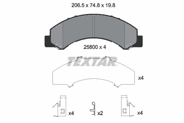 Set placute frana,frana disc punte fata (2580001 TEXTAR) ISUZU,TOYOTA