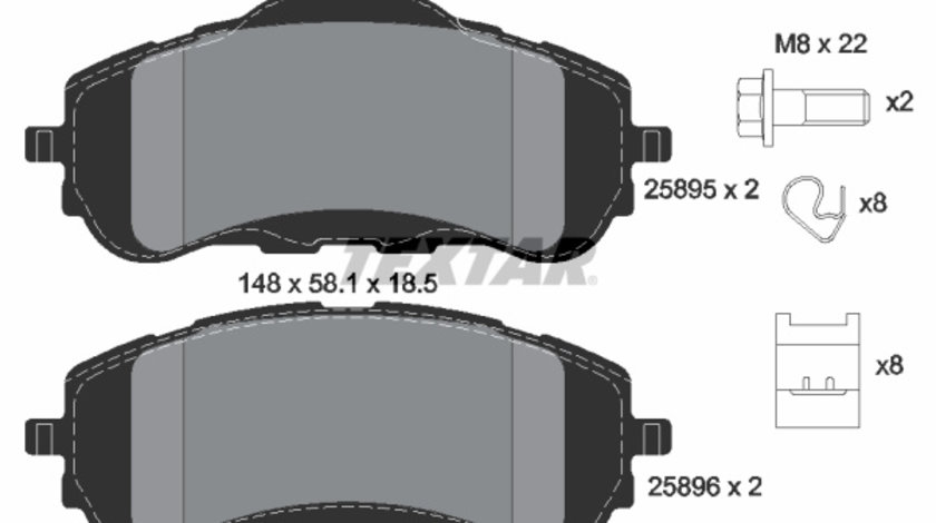 Set placute frana,frana disc punte fata (2589501 TEXTAR) Citroen,FIAT,OPEL,PEUGEOT,PEUGEOT (DF-PSA),TOYOTA,VAUXHALL