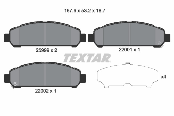 Set placute frana,frana disc punte fata (2599901 TEXTAR) TOYOTA