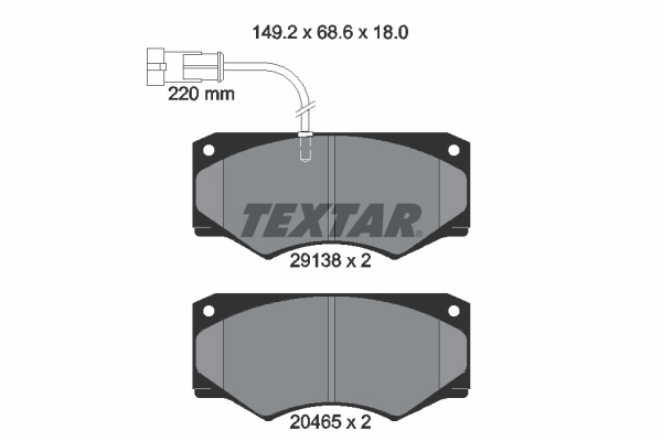 Set placute frana,frana disc punte fata (2913801 TEXTAR) IVECO,OPTARE