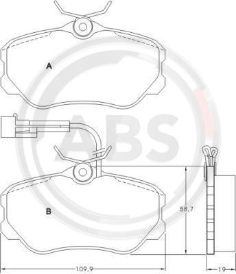 Set placute frana,frana disc punte fata (36655 ABS) ALFA ROMEO,FIAT,LANCIA