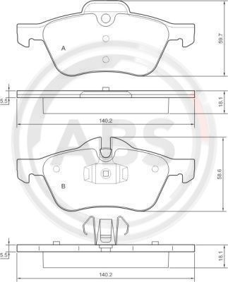 Set placute frana,frana disc punte fata (37279 ABS) MINI