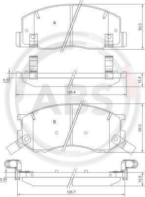 Set placute frana,frana disc punte fata (37399 ABS) TOYOTA