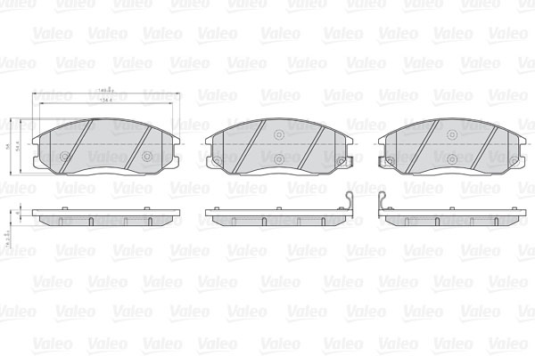 Set placute frana,frana disc punte fata (872569 VALEO) HYUNDAI