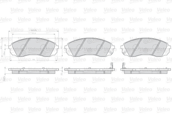 Set placute frana,frana disc punte fata (872597 VALEO) HYUNDAI