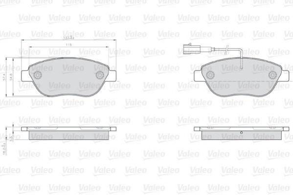 Set placute frana,frana disc punte fata (872708 VALEO) FIAT