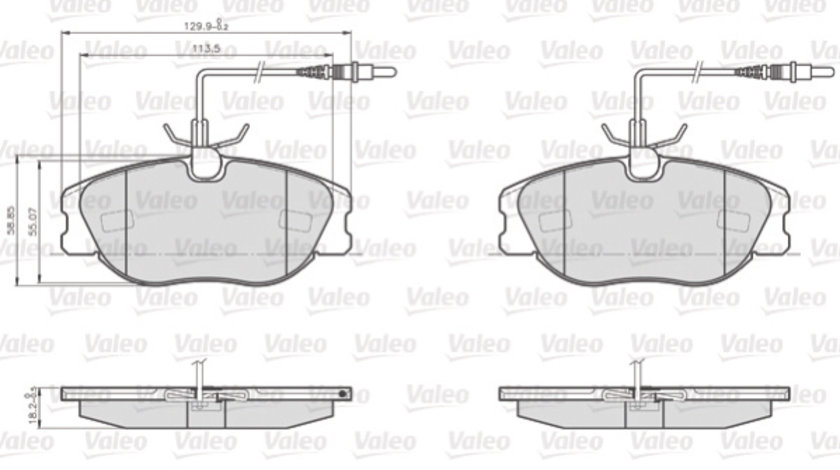 Set placute frana,frana disc punte fata (872801 VALEO) Citroen,FIAT,PEUGEOT