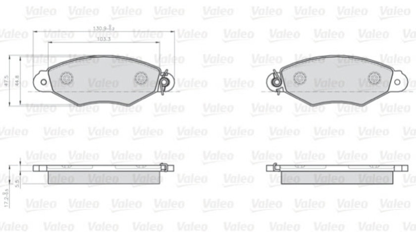 Set placute frana,frana disc punte fata (872807 VALEO) RENAULT