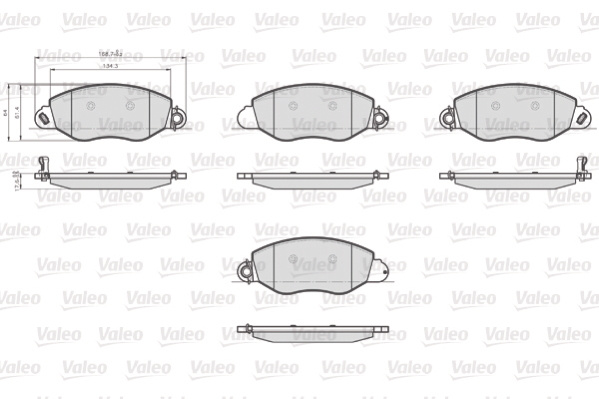 Set placute frana,frana disc punte fata (873577 VALEO) FORD,FORD AUSTRALIA