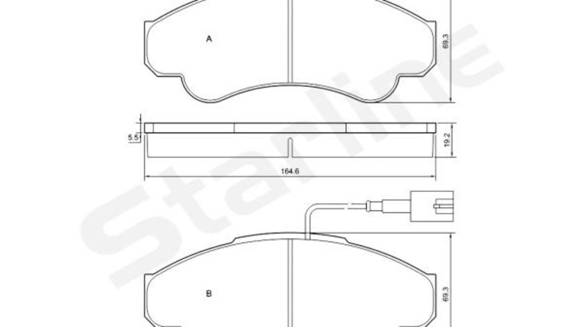 Set placute frana,frana disc punte fata (BDS840P STARLINE) Citroen,FIAT,PEUGEOT