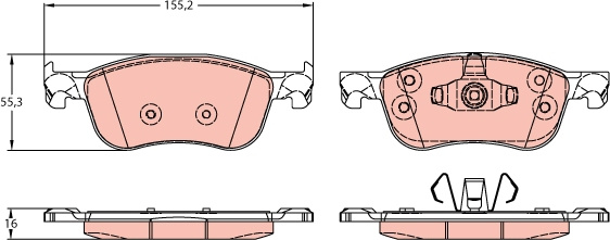 Set placute frana,frana disc punte fata (GDB2186 TRW) FORD