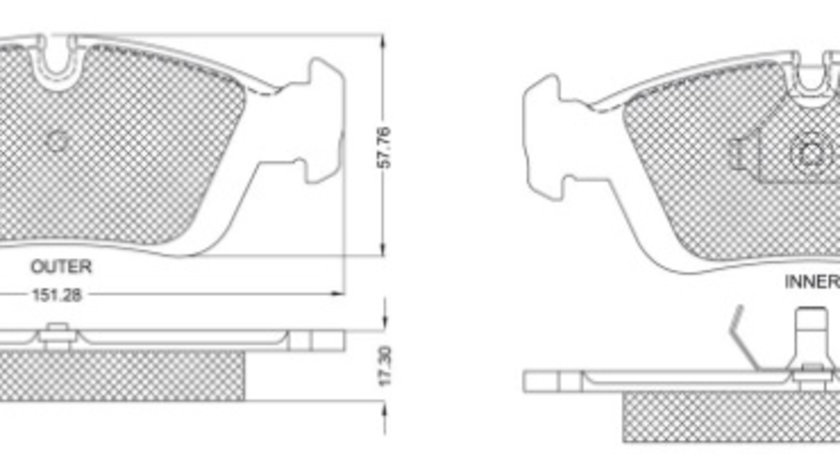 Set placute frana,frana disc punte fata (MT445 MTR) BMW