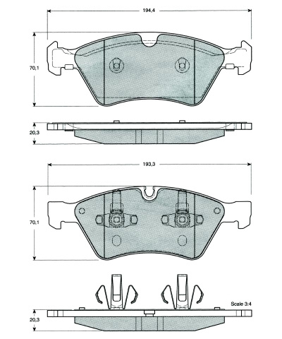 Set placute frana,frana disc punte fata (MT477 MTR) MERCEDES-BENZ