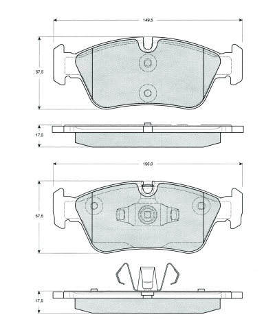Set placute frana,frana disc punte fata (MT489 MTR) BMW