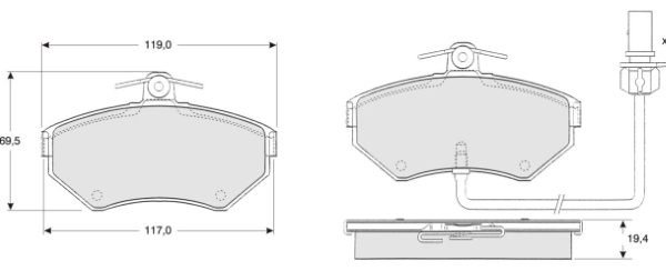 Set placute frana,frana disc punte fata (MT494 MTR) AUDI,SEAT,VW