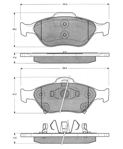 Set placute frana,frana disc punte fata (MT517 MTR) DAIHATSU,TOYOTA