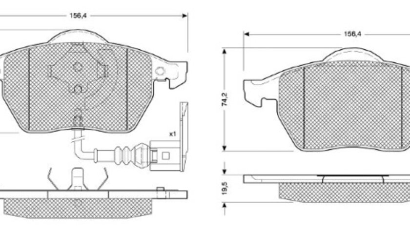 Set placute frana,frana disc punte fata (MT525 MTR) AUDI,SEAT,SKODA,VW