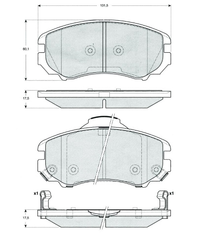 Set placute frana,frana disc punte fata (MT553 MTR) HYUNDAI,KIA