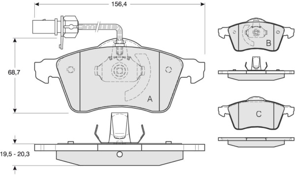 Set placute frana,frana disc punte fata (MT581 MTR) VW