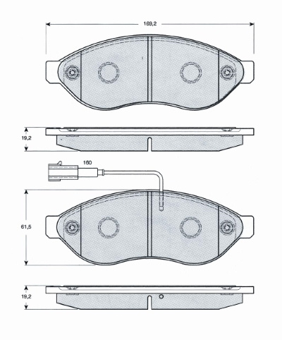 Set placute frana,frana disc punte fata (MT599 MTR) Citroen,FIAT,PEUGEOT