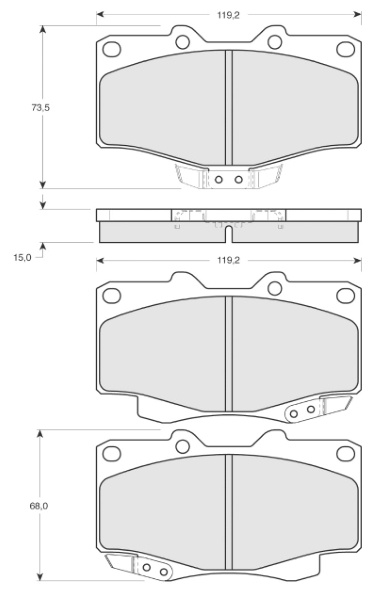 Set placute frana,frana disc punte fata (MT607 MTR) TOYOTA