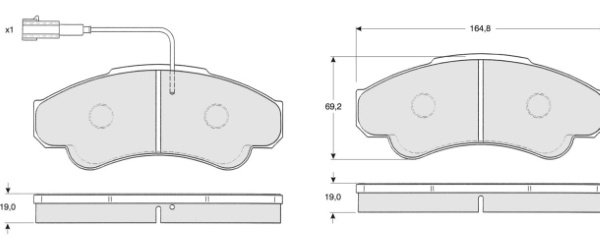 Set placute frana,frana disc punte fata (MT616 MTR) Citroen,FIAT,PEUGEOT