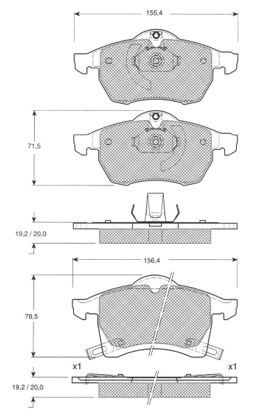 Set placute frana,frana disc punte fata (MT620 MTR) CHEVROLET,OPEL,VAUXHALL