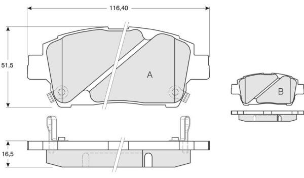 Set placute frana,frana disc punte fata (MT652 MTR) TOYOTA