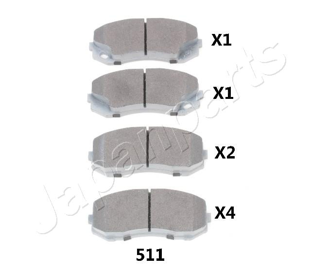 Set placute frana,frana disc punte fata (PA511AF JAPANPARTS) MITSUBISHI