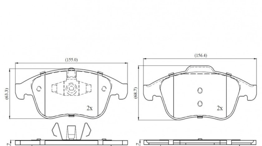 Set placute frana,frana disc punte fata (VKBP80063 SKF) RENAULT