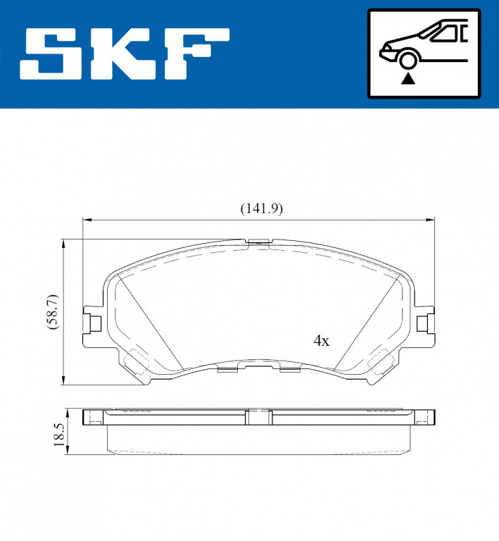 Set placute frana,frana disc punte fata (VKBP80076 SKF) RENAULT
