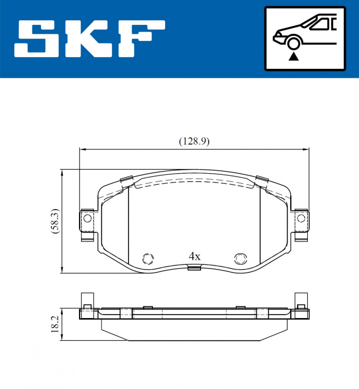 Set placute frana,frana disc punte fata (VKBP80083 SKF) RENAULT