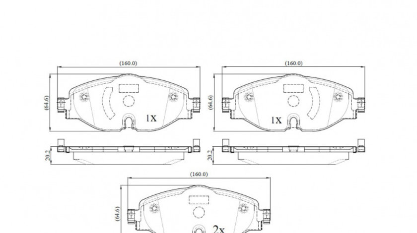 Set placute frana,frana disc punte fata (VKBP80104 SKF) AUDI,SKODA,VW