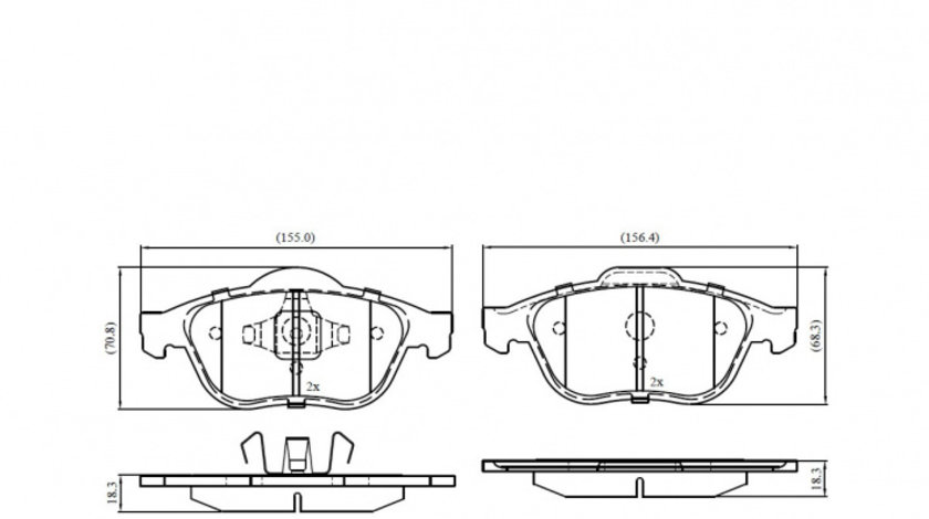 Set placute frana,frana disc punte fata (VKBP80133 SKF) RENAULT