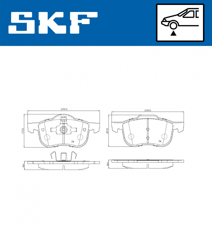 Set placute frana,frana disc punte fata (VKBP80215 SKF) VOLVO