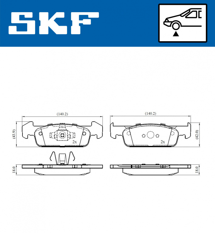 Set placute frana,frana disc punte fata (VKBP80376 SKF) DACIA,RENAULT