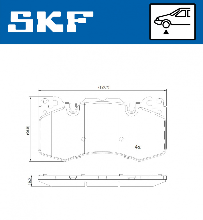 Set placute frana,frana disc punte fata (VKBP80449 SKF) LAND ROVER