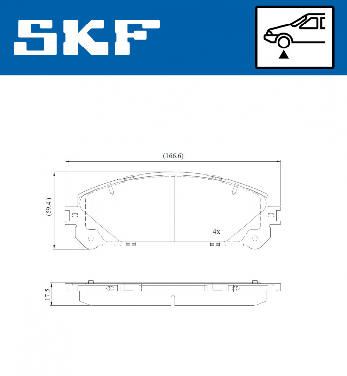 Set placute frana,frana disc punte fata (VKBP80473 SKF) LEXUS,TOYOTA