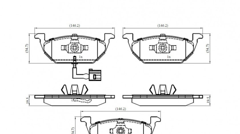 Set placute frana,frana disc punte fata (VKBP80004E SKF) AUDI,SEAT,SKODA,VW