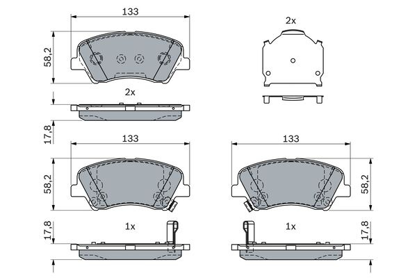 Set placute frana,frana disc punte fata (0986424952 BOSCH) KIA