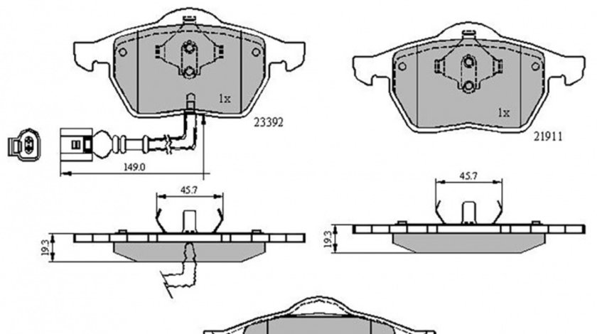 Set placute frana,frana disc punte fata (VKBP80270E SKF) AUDI,SEAT,SKODA,VW