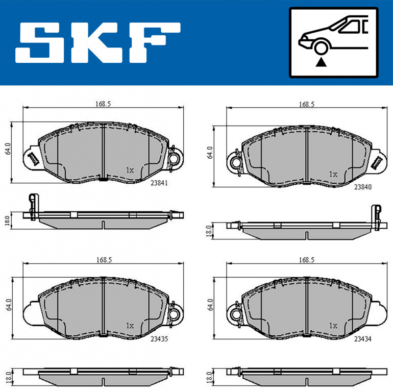 Set placute frana,frana disc punte fata (VKBP80300A SKF) FORD